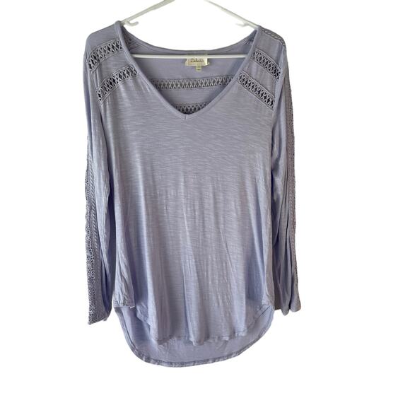 Anthropologie Delletta Women's Size Small Light Blue Blouse Cottage Rayon Light - Picture 1 of 9